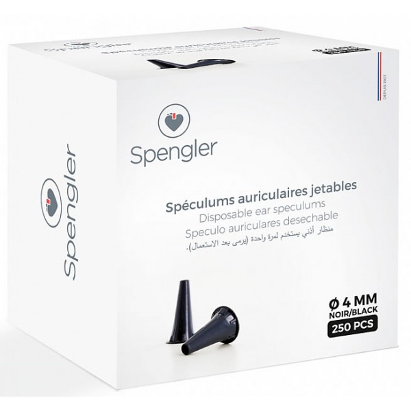 Spéculums auriculaires 250 psc dia 2.5 noir enfant Spengler